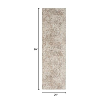 Inspire Me! Metallic Modern Grey Mocha Area Rug 2x8