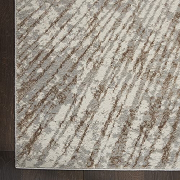 Inspire Me! Metallic Modern Grey Mocha Area Rug 2x8