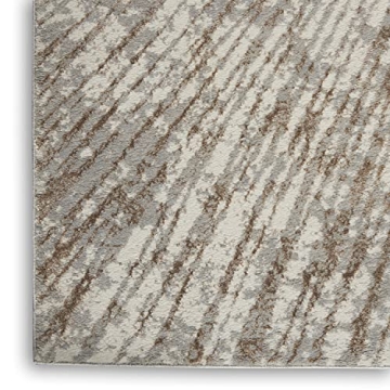 Inspire Me! Metallic Modern Grey Mocha Area Rug 2x8