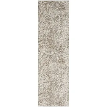 Inspire Me! Metallic Modern Grey Mocha Area Rug 2x8
