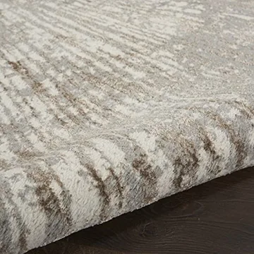 Inspire Me! Metallic Modern Grey Mocha Area Rug 2x8