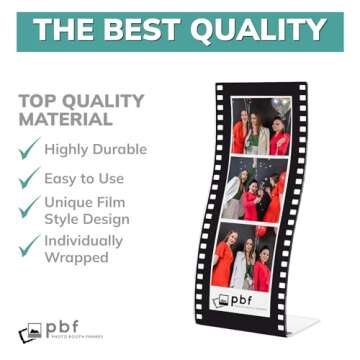 pbf PHOTO BOOTH FRAMES 2x6 Acrylic Sign Holder | 2 x 6 Vertical Stand Up Sign Holder | Hollywood Acrylic Stand for Display | Clear Picture Frame, Menu Table Top Stand, Plastic Flyer Holder (24-Pack)