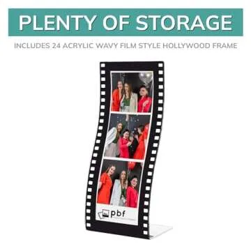 pbf PHOTO BOOTH FRAMES 2x6 Acrylic Sign Holder | 2 x 6 Vertical Stand Up Sign Holder | Hollywood Acrylic Stand for Display | Clear Picture Frame, Menu Table Top Stand, Plastic Flyer Holder (24-Pack)