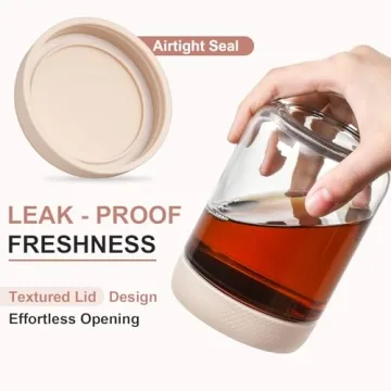 NETANY Glass Jars 6-Pack with Airtight Lids 16oz