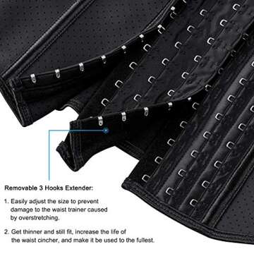 ECOWALSON Waist Trainer for Women Corset Cincher Body Shaper Girdle Trimmer with Steel Bones Extender