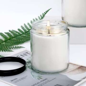 Encheng 8 OZ Glass Jars with Airtight Metal Lids