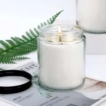 Encheng 8 OZ Glass Jars with Airtight Metal Lids