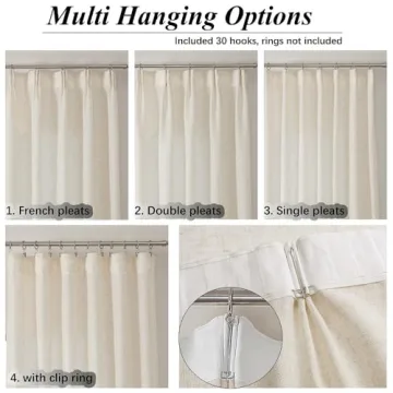 Ftinala 108 Inch Natural Linen Sheer Curtains - Elegant Drapes