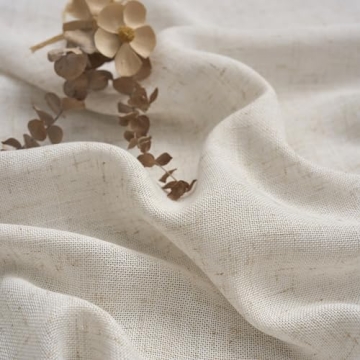 Ftinala 108 Inch Natural Linen Sheer Curtains - Elegant Drapes