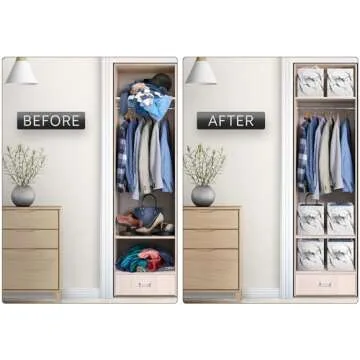 Sorbus White Marble Storage Bins - Stylish 11" Foldable Organizer