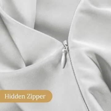 INFIIXSO Mulberry Silk Pillowcase for Hair and Skin, Silk Pillow Cases Standard Size with Hidden Zipper 20x26 Inches, Ultra Smooth and Soft Cooling Pillow Cases for Hot Sleepers(Light Grey, 1 Pack)