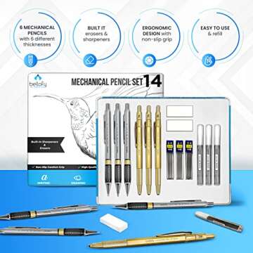 Bellofy Mechanical Pencils Set - 14-Piece Sketching Tool
