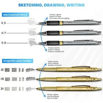 Bellofy Mechanical Pencils Set - 14-Piece Sketching Tool