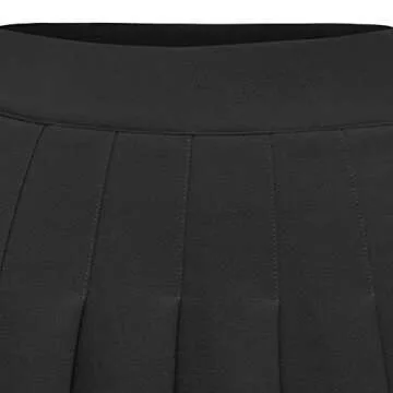 Dressystar Women's Basic Skirt Stretchy Skater Cheerleader Pleated Mini Skirt 09 Black M
