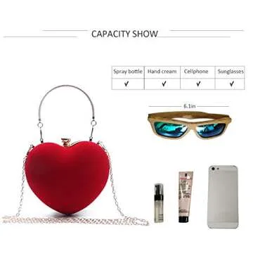 SUKUTU Heart Shape Evening Bag for Party & Gift