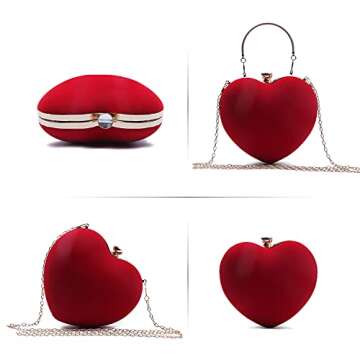 SUKUTU Heart Shape Evening Bag for Party & Gift