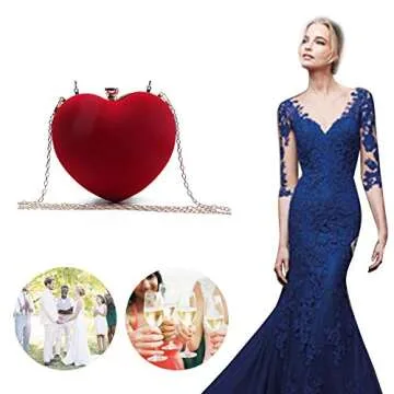 SUKUTU Heart Shape Evening Bag for Party & Gift