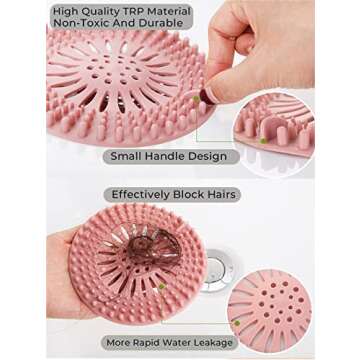 Wongzi Hair Catcher - Durable Silicone Hair Stopper Drain Covers for Easy Installation & Cleaning, 6...