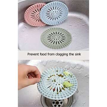 Durable Wongzi Hair Catcher - 6 Pack Multicolor Drain Covers