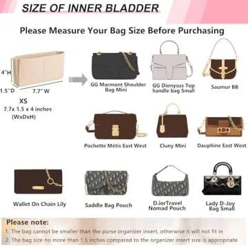 OAikor Mini Felt Purse Organizer for GG Marmont Handbags