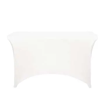LZY Spandex Fitted Stretch Table Cover for 4ft or 6ft or 8ft Folding Table, Rectangular Cocktail Tab...