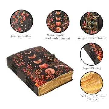AGWANI HANDICRAFT Blank Spell Book of Shadows Journal with Lock Clasp Vintage Handmade Leather Journ...