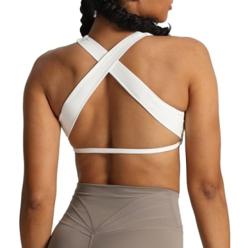 Aoxjox Women's Premium Fitness Sports Bra - Stylish Cross Back Design & Adjustable Support