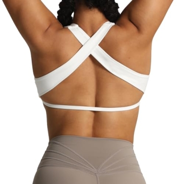 Aoxjox Women's Elegant Cross Back Sports Bras for Workouts