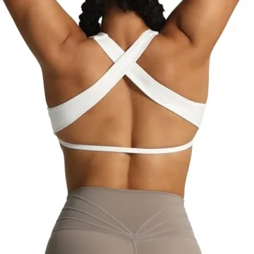 Aoxjox Women's Elegant Cross Back Sports Bras for Workouts