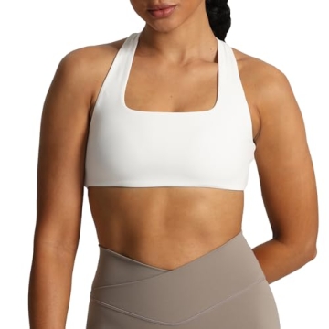 Aoxjox Women's Elegant Cross Back Sports Bras for Workouts
