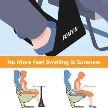 Airplane Footrest with No Feet Clashing Support Design, Portable Travel Foot Hammock, Memory Foam Pl...