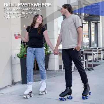 CHICAGO Skates Premium Black Quad Roller Skates for Boys and Men Beginners Classic Adjustable High-Top Design for Indoor or Outdoor Skates and Roller Derby