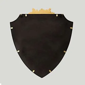Vintage Home Decor Mirror, Baroque Iron Wall Mirror, Shield Vanity Mirror for Bedroom, Living Room, Hallway, Entrance, 23''X24'', Copper