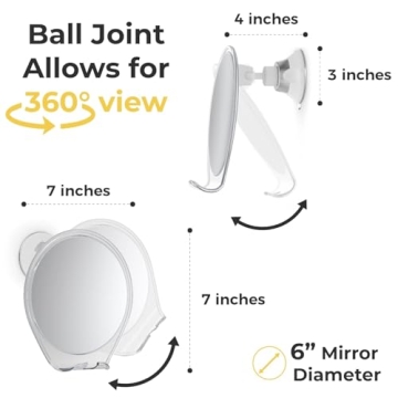 Fogless Shower Mirror with Suction & Razor Holder