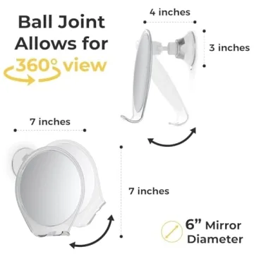 Fogless Shower Mirror with Suction & Razor Holder