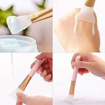 Tbestmax 6 Silicone Face Mask Brushes Facial Mud Applicator Clay Tools and 6 Spa Facial Headband Terry Cloth