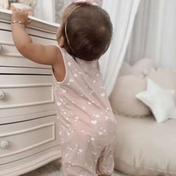 GUNAMUNA günamüna Unisex Baby, Toddler Ultra-Soft Fleece Daytime Bubble Jumpsuit w/Diaper Zipper for Easy Changing, Sweet, 12-18 Months