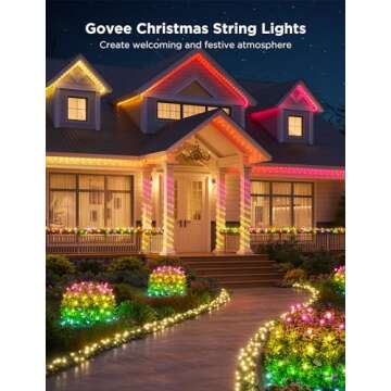 Govee Christmas Lights 33ft, Smart RGBIC String Lights App-Controlled, 125+ Scene Modes, IP65 Waterp...