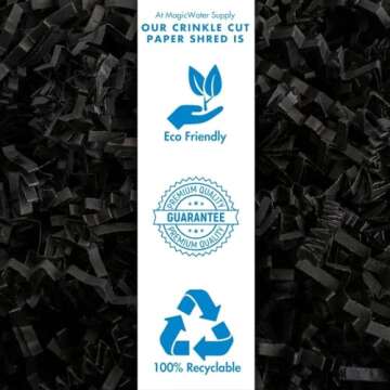 MagicWater Supply - 1 LB - Black - Crinkle Cut Paper Shred Filler great for Gift Wrapping, Basket Filling, Birthdays, Weddings, Anniversaries