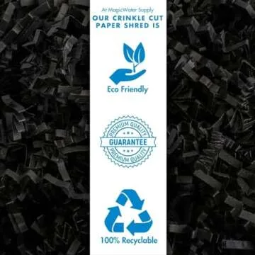 MagicWater Supply - 1 LB - Black - Crinkle Cut Paper Shred Filler great for Gift Wrapping, Basket Filling, Birthdays, Weddings, Anniversaries