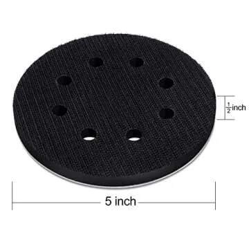 POLIWELL 5 Inch 8 Holes Interface Pad, 5” Orbital Sander Foam Pad for 5 in Orbital Sander, Hook an...