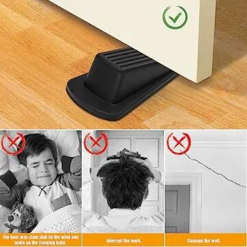 Crosize 5 Pack Non-Slip Rubber Door Stoppers for Homes