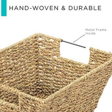 Sorbus Woven Wicker Storage Baskets for Organizing, Seagrass Closet Organizer Bins, Organization Sto...
