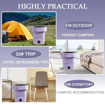 Portable washing machine,Mini Washer,8L upgraded large capacity foldable Washer.Deep cleaning of und...