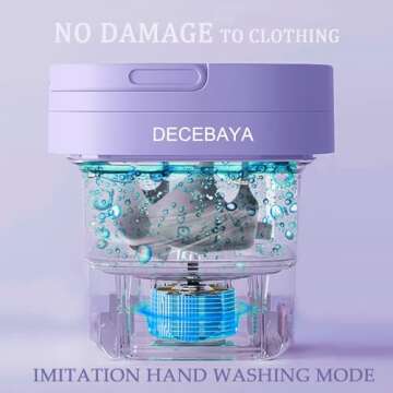 Portable washing machine,Mini Washer,8L upgraded large capacity foldable Washer.Deep cleaning of underwear, baby clothes and other small clothes.Suitable for apartments, dormitories, hotels (Purple)