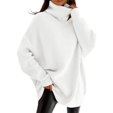 imesrun Women's Oversized Turtleneck Sweater - Chunky Pullover for Fall
