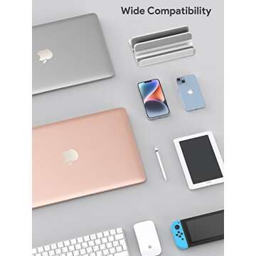 JARLINK Vertical Laptop Stand for All Laptops - 2-in-1 Space Saver