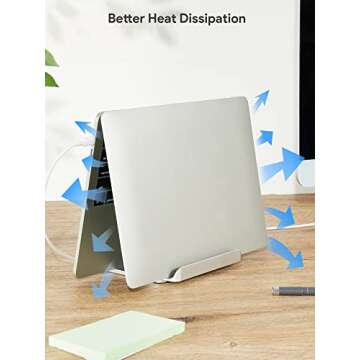 JARLINK Vertical Laptop Stand for All Laptops - 2-in-1 Space Saver