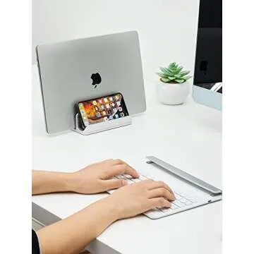 JARLINK Vertical Laptop Stand for All Laptops - 2-in-1 Space Saver