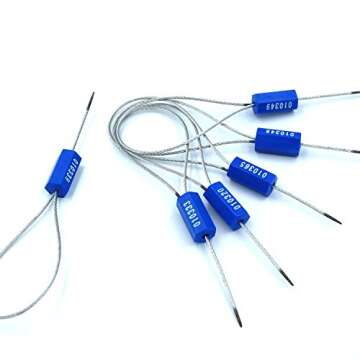 Leadseals(R) Security Cable Seals Numbered Security Tags Tamper Proof Tags Pull Tight Steel Wire Seals for Truck, Trailers, Cargo, Containers, Vans, Oil Tank, Milk Vehicle